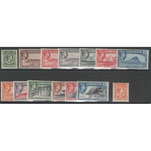 GIBRALTAR SG121/31 1938-51 DEFINITIVE SET MTD MINT