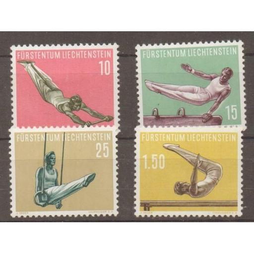 LIECHTENSTEIN SG351/4 1956 GYMNASTICS MTD MINT