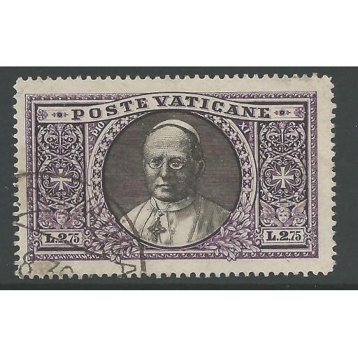 VATICAN CITY SG31 1933 2l.75c BLACK & PURPLE FINE USED