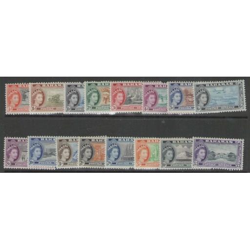 BAHAMAS SG201/16 1954 DEFINITIVE SET MTD MINT