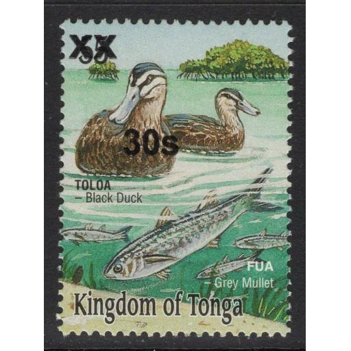 TONGA SG1615 2010 30s on 55s BLACK DUCKS & GREY MULLET MNH