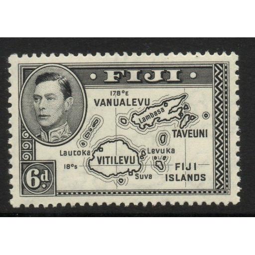 FIJI SG260 1938 6d BLACK DIE I MTD MINT