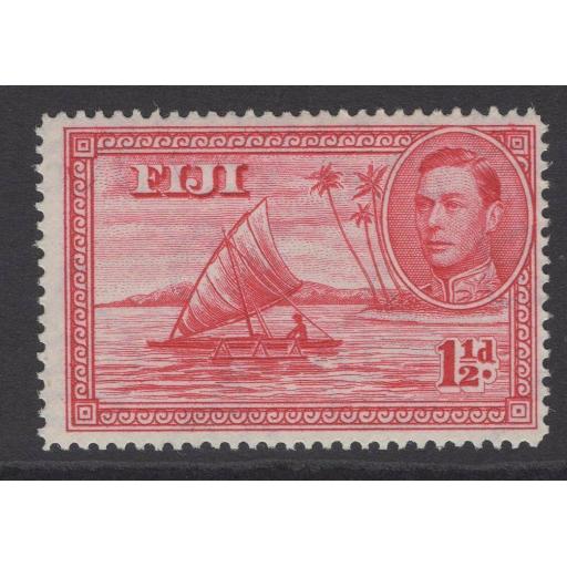 FIJI SG252b 1942 1½d CARMINE p14 MTD MINT