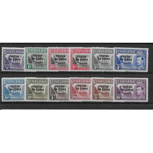 TRISTAN DA CUNHA SG1/12 1952 DEFINITIVE OVPTS ON ST.HELENA MNH