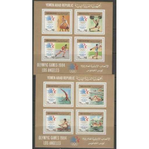 YEMEN SGMS769 1984 OLYMPIC GAMES 2 SHEETS MNH