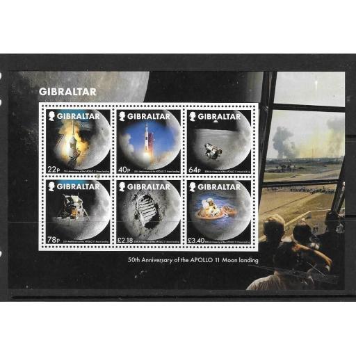 GIBRALTAR 2019 MOON LANDINGS M/S MNH