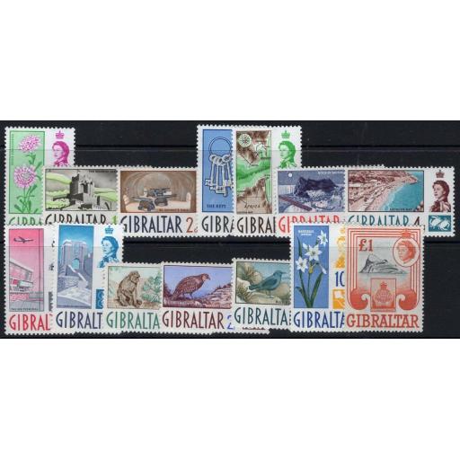 GIBRALTAR SG160/73 1960-2 DEFINITIVE SET MTD MINT