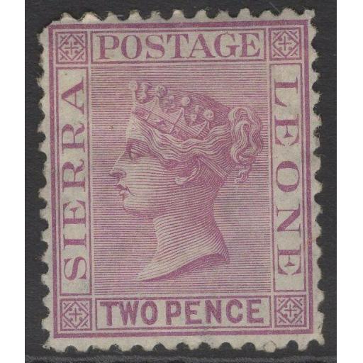 SIERRA LEONE SG12 1872 2d MAGENTA WMK UPRIGHT UNUSED