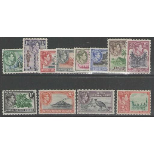 BRITISH SOLOMON IS. SG60/71 1939 DEFINITIVE SET TO 5/= MTD MINT