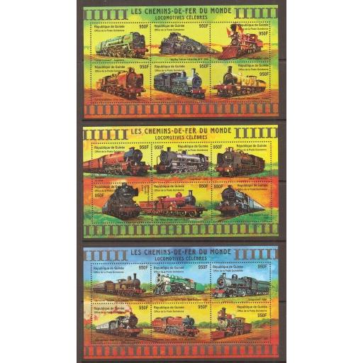 GUINEA MI3091/108 2001 LOCOMOTIVES MNH