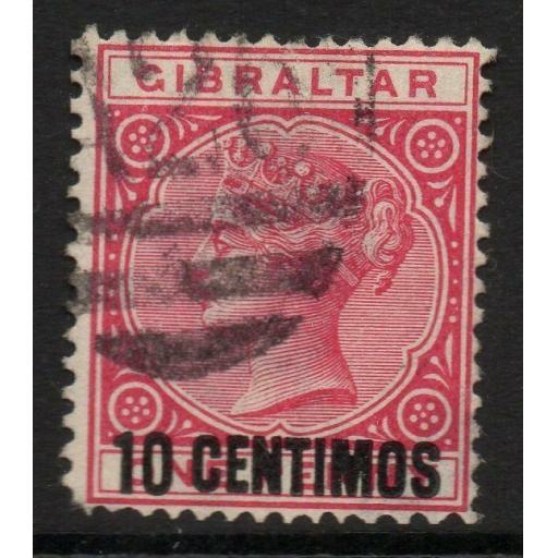 GIBRALTAR SG16 1889 10c on 1d ROSE USED