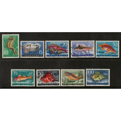 YUGOSLAVIA SG825/33 1956 SEA CREATURES FINE USED