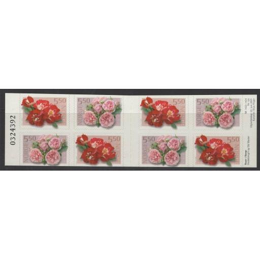 NORWAY SGSB130 2001 ROSES BOOKLET MNH