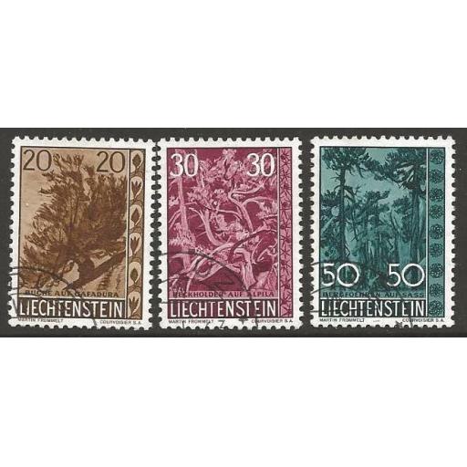 LIECHTENSTEIN SG401/3 1960 TREES FINE USED