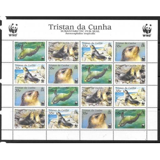 TRISTAN DA CUNHA SG800/3 2004 FUR SEALS SHEETLET MNH