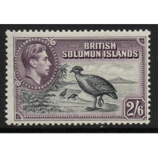 BRITISH SOLOMON IS. SG70 1939 2/6 BLACK & VIOLET MTD MINT