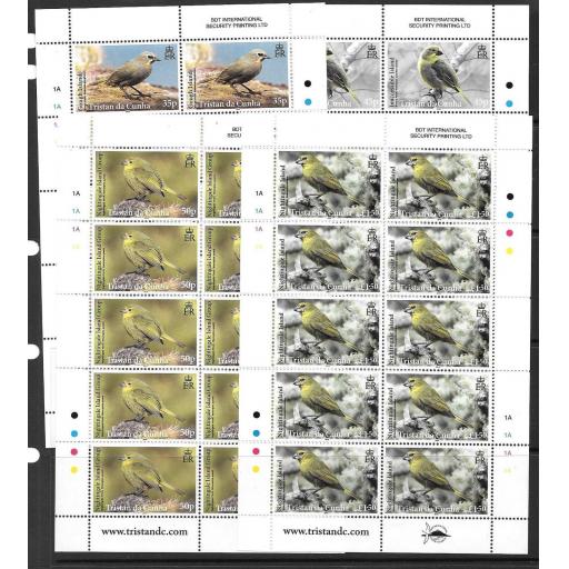 TRISTAN DA CUNHA SG1100/3 2014 FINCHES SHEETLETS MNH