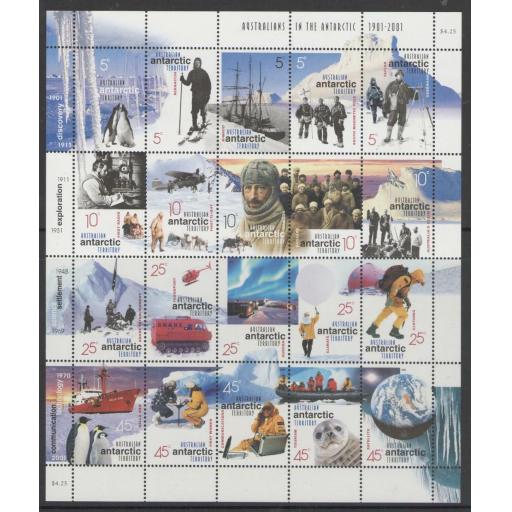 AUSTRALIAN ANTARCTIC TERR SG132a 2001 ANTARCTIC EXPLORATION SHEETLET MNH