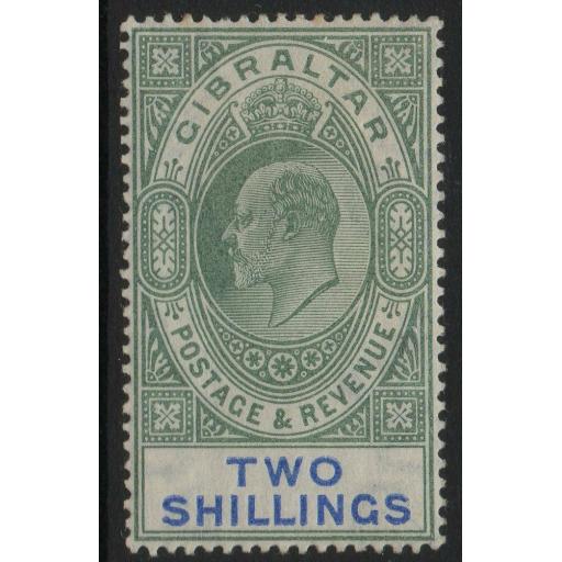 GIBRALTAR SG52 1903 2/= GREEN & BLUE MTD MINT