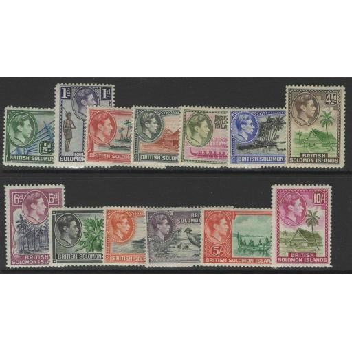 BRITISH SOLOMON IS. SG60/72 1939-51 DEFINITIVE SET MOUNTED MINT