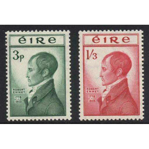 IRELAND SG156/7 1953 EMMET(PATRIOT) MTD MINT