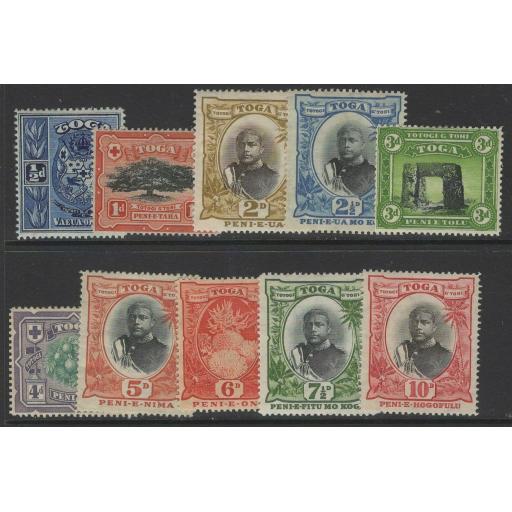 TONGA SG38a/49 1897 DEFINITIVE SET TO 10d MTD MINT