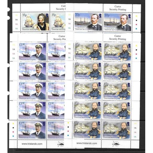 TRISTAN DA CUNHA SG1092/5 2014 EXPLORERS SHEETLETS MNH