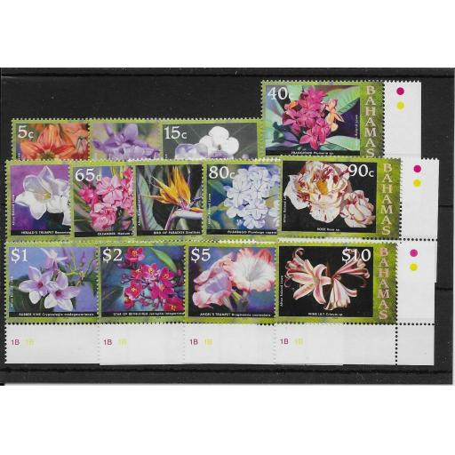 BAHAMAS SG1494/505 2008-9 FLOWERS DEFINITIVE SET MNH