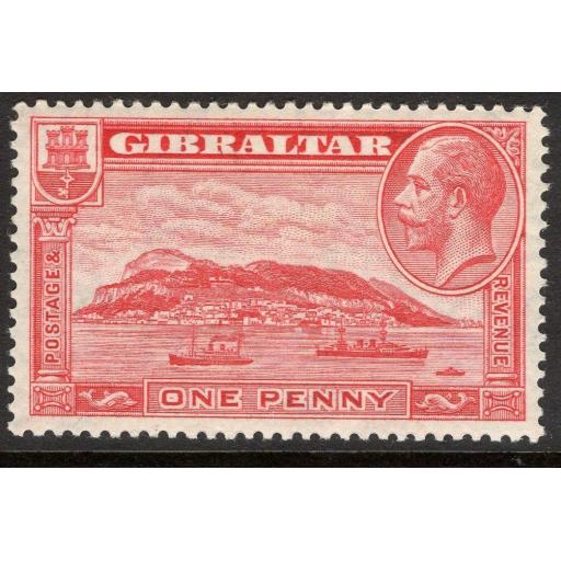 GIBRALTAR SG110a 1931 1d SCARLET p13½x14 MTD MINT