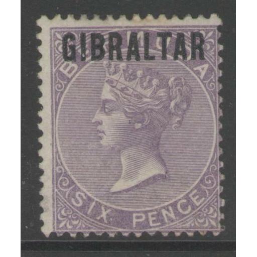 GIBRALTAR SG6 1886 6d DEEP LILAC MTD MINT