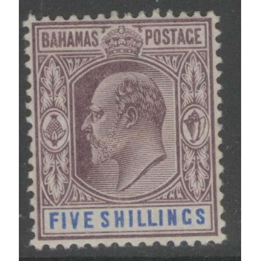 BAHAMAS SG69 1902 5/= DULL PURPLE & BLUE MTD MINT