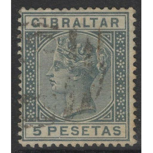 GIBRALTAR SG33 1889 5p SLATE-GREY USED