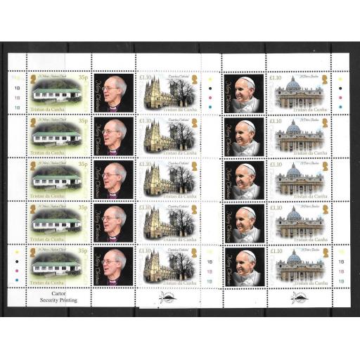 TRISTAN DA CUNHA SG1083/6 2013 CHRISTMAS (CHURCHES) SHEETLETS MNH