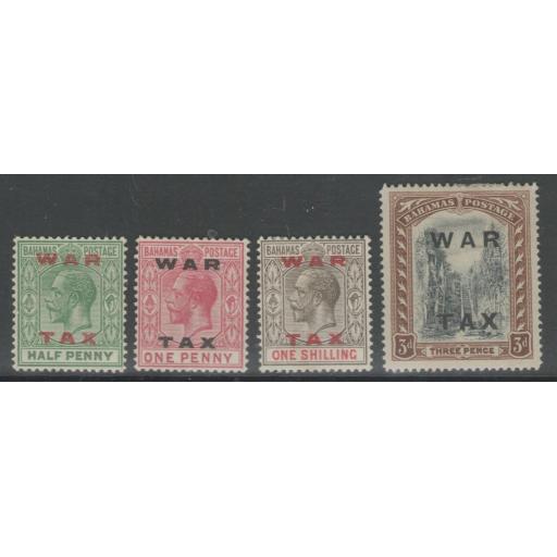 BAHAMAS SG102/5 1919 WAR TAX OVERPRINTS MTD MINT