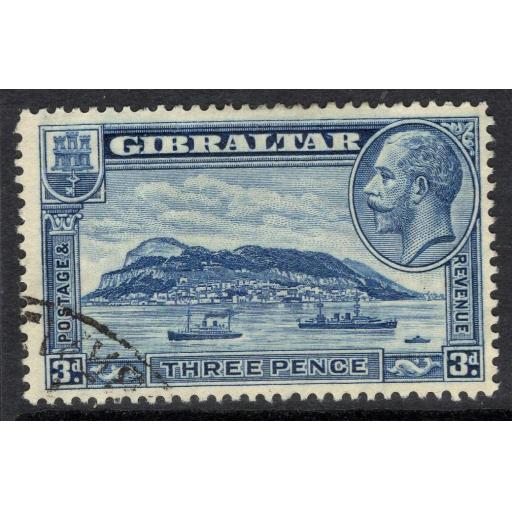 GIBRALTAR SG113a 1933 3d BLUE p13½x14 FINE USED