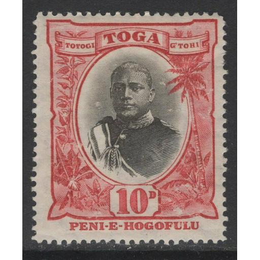 TONGA SG49 1897 10d BLACK & LAKE MTD MINT