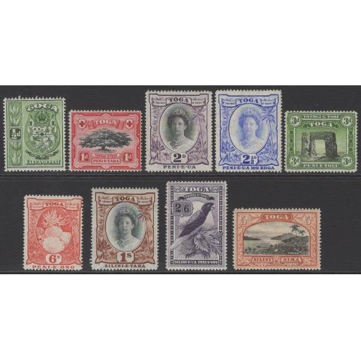 TONGA SG74/82 1942-9 DEFINITIVE SET MTD MINT