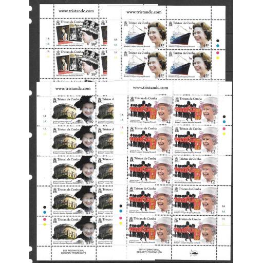 TRISTAN DA CUNHA SG1136/9 2015 LONGEST REIGNING MONARCH SHEETLETS MNH