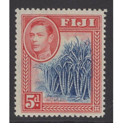 FIJI SG258 1938 5d BLUE & SCARLET MTD MINT