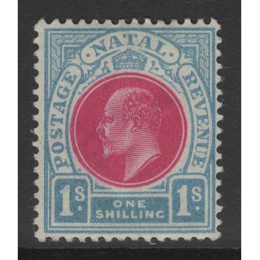 NATAL SG155 1904 1/= CARMINE & PALE BLUE WMK MULT CROWN CA MTD MINT