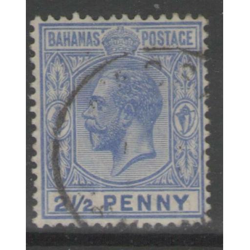 BAHAMAS SG84 1912 2½d ULTRAMARINE USED