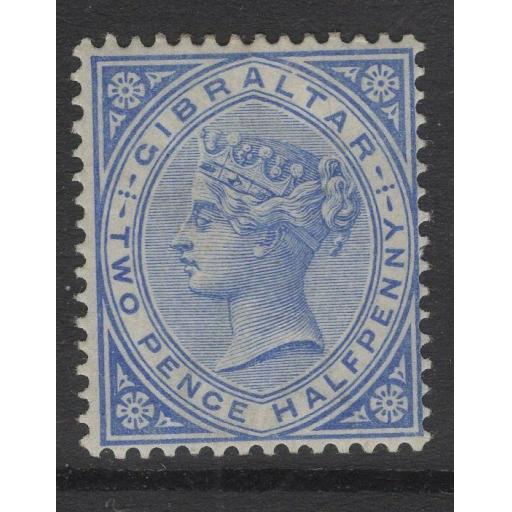 GIBRALTAR SG11 1886 2½d BLUE MTD MINT