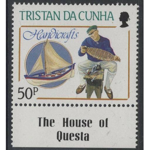 TRISTAN DA CUNHA SG451w 1988 50p HANDICRAFTS WMK CROWN TO RIGHT OF CA MNH