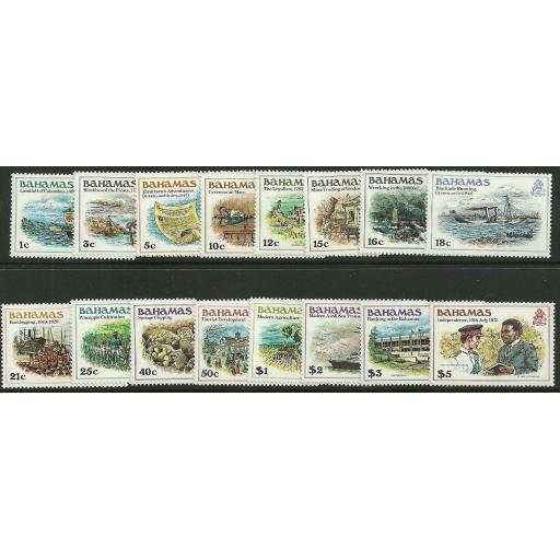 BAHAMAS SG557/72 1980 DEFINITIVE SET MNH