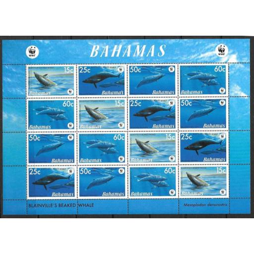 BAHAMAS SG1449/52 2007 WHALES SHEETLET MNH