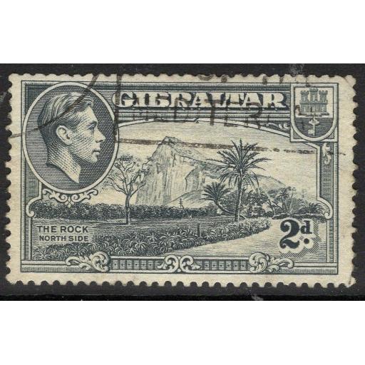 GIBRALTAR SG124ab 1940 2d GREY p13½ USED