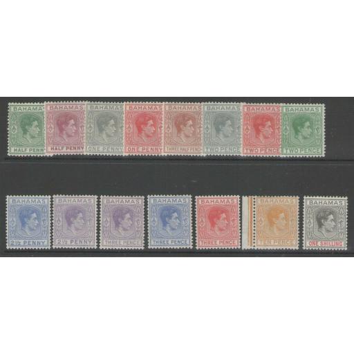 BAHAMAS SG149/55c 1938 DEFINITIVE SET TO 1/= MTD MINT