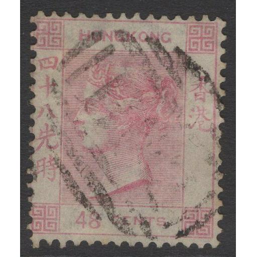 HONG KONG SG17 1865 48c PALE ROSE USED