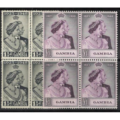 gambia-sg164-5-1948-silver-wedding-mnh-blocks-of-4-717560-p.jpg