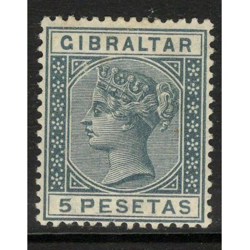 GIBRALTAR SG33 1889 5p SLATE-GREY MTD MINT